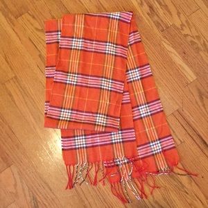 Orange Plaid Scarf.